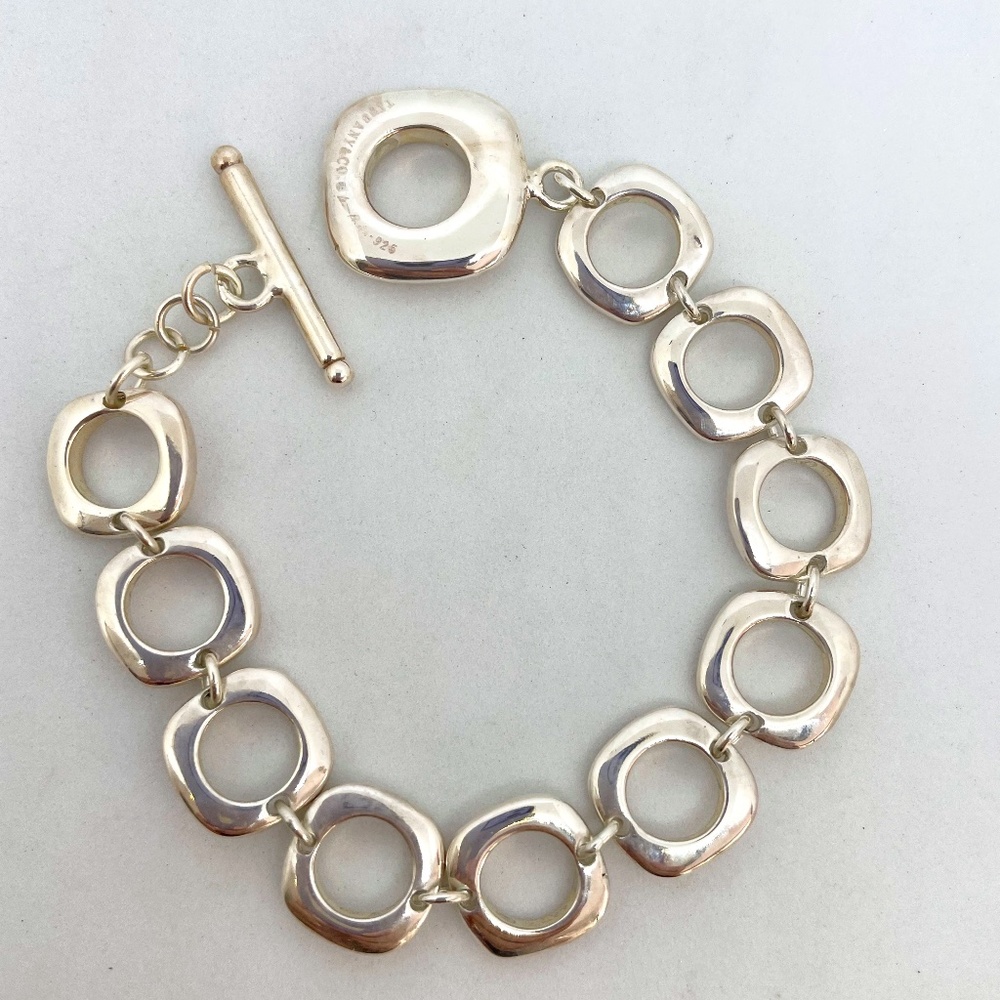 Tiffany & Co. Elsa Peretti Sterling Cushion Link Bracelet